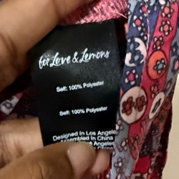 NWT For Love And Lemons Tonya long puff sleeve red Blue Mini Dress babydoll XS - Picture 5 of 13